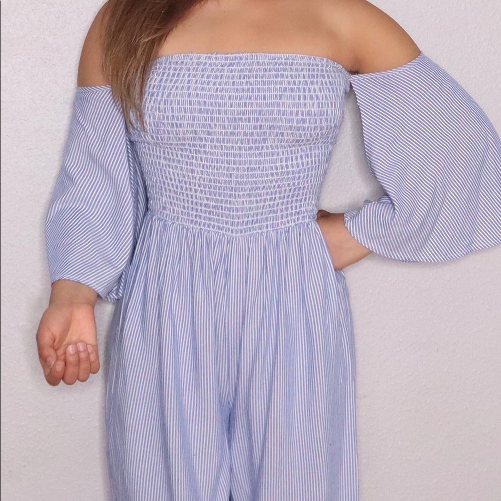 Striped Jumpsuit w Slits